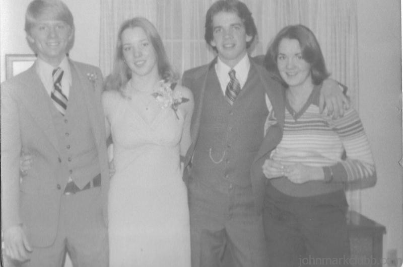 JMC 1977 - 4.JPG - High school dance with friend Bubba and two sisters (names unkown) Middletown, KY 1977